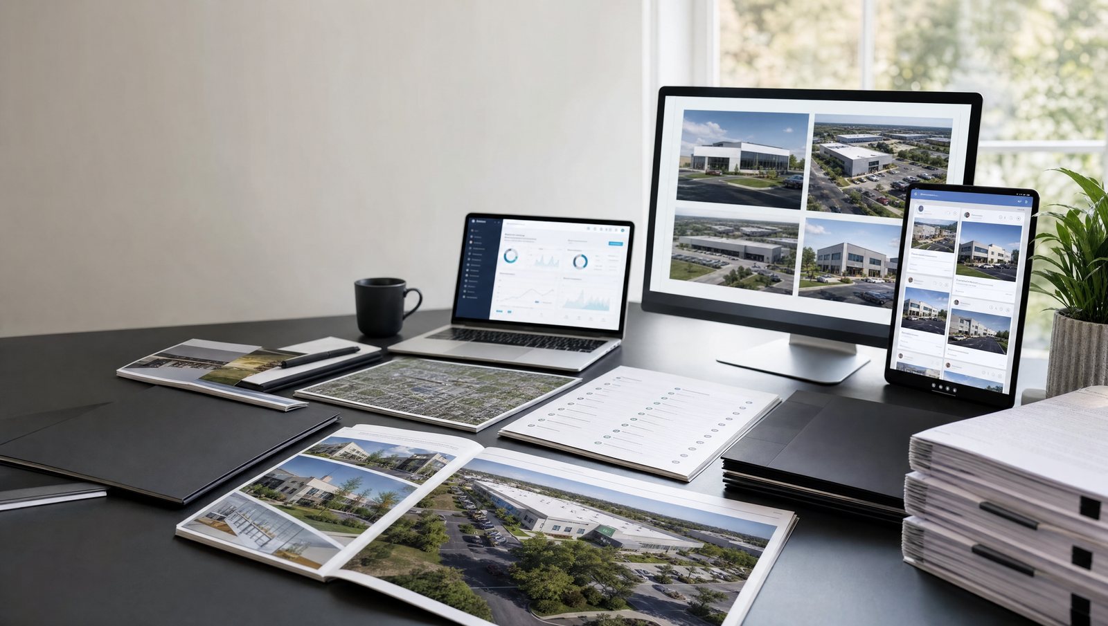 Commercial property marketing presentation and buyer review packets
